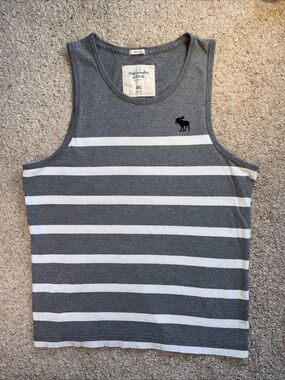 Abercrombie & Fitch XXL Muscle Tank Top Grey Moose Logo